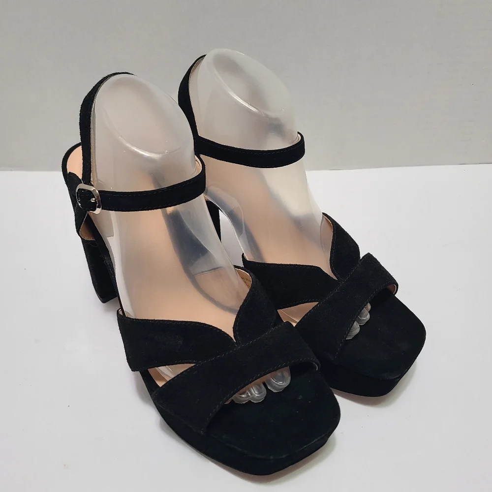 Kate‎ Spade Delight Tue Suede Elegant Black Platform Heels Size 11